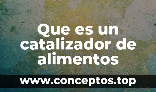 Que es peso en alimentos 6 Que es un catalizador de alimentos