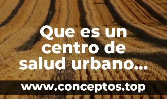 Que es un centro de salud urbano servicios