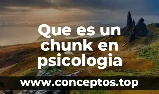 Qué es dismnesia en psicología 5 Que es un chunk en psicologia