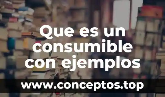 Que es un consumible con ejemplos
