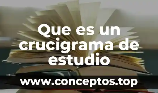 Que es un crucigrama de estudio