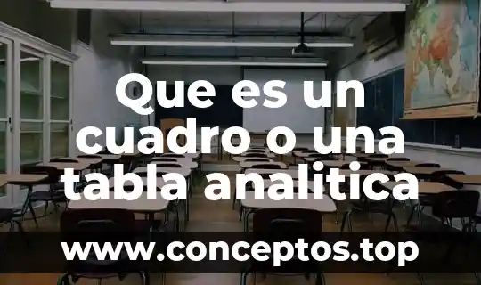 Que es un cuadro o una tabla analitica