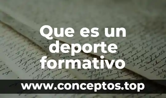 Que es un deporte formativo