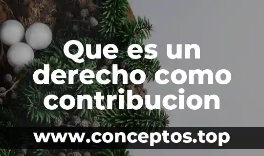 Que es un derecho como contribucion