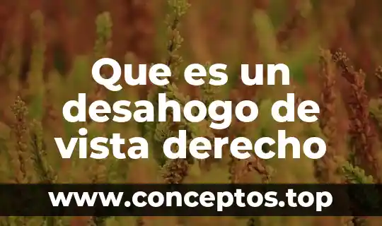 Que es un desahogo de vista derecho