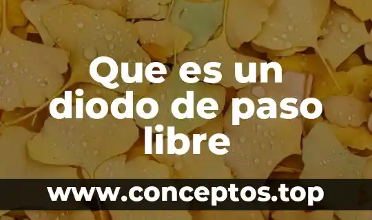Qué es un diodo de marcha libre 5 Que es un diodo de paso libre