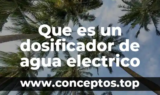 Que es un dosificador de agua electrico