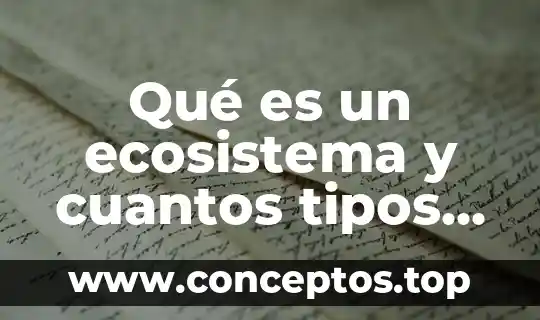 Qué es un ecosistema y cuantos tipos hay
