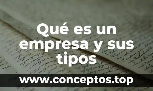 Qué es un empresa y sus tipos