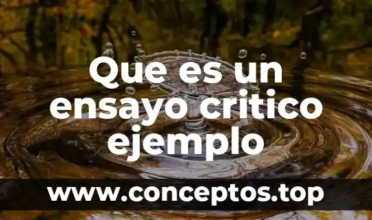 Que es un ensayo critico ejemplo