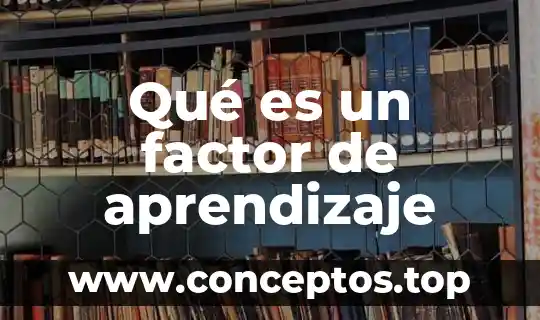 Qué es un factor de aprendizaje