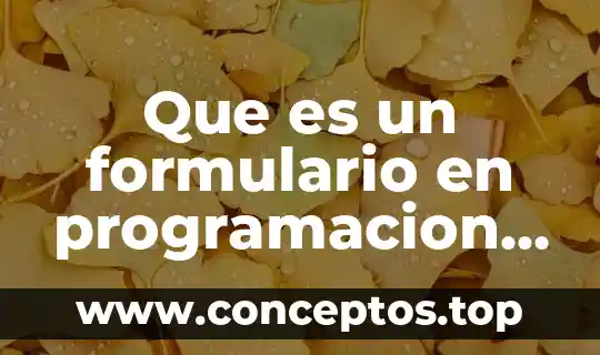 Programacion integrativa que es 5 Que es un formulario en programacion orientada a objetos