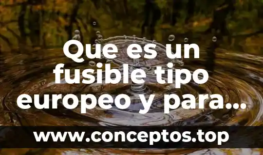 Que es un fusible tipo europeo y para que sirve