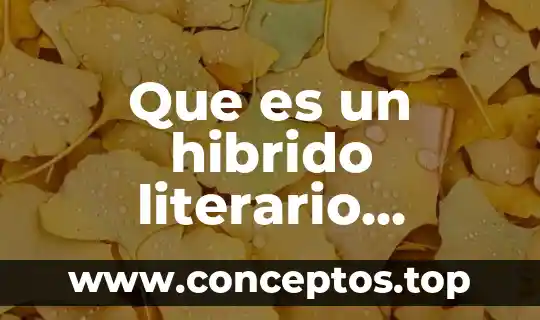 Que es un hibrido literario caracteristicas