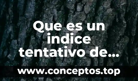 Que es un indice tentativo de una tesis