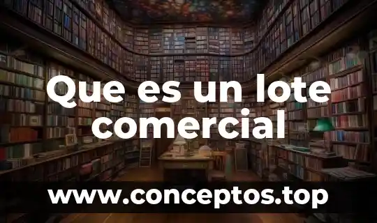 Que es un lote comercial