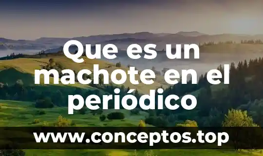 Que es un machote en el periódico