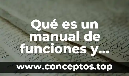 Qué es un manual de funciones y procedimientos ejemplos