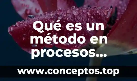 Qué es un método en procesos industriales