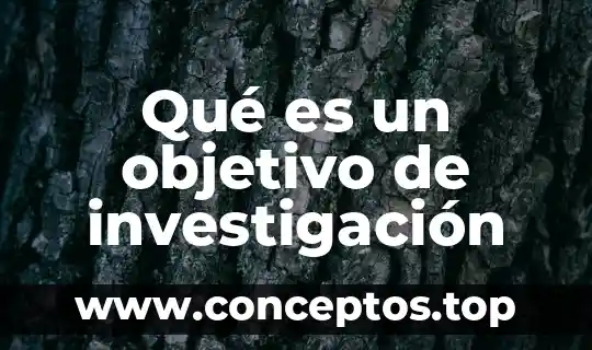 Qué es un objetivo de investigación
