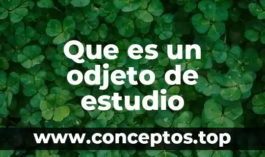 Que es un odjeto de estudio