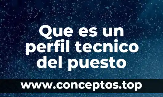 Que es un perfil tecnico del puesto