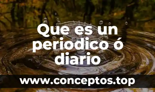 Que es un periodico ó diario
