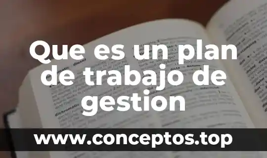 Que es un plan de trabajo de gestion