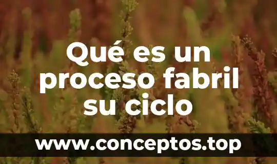 Qué es un proceso fabril su ciclo