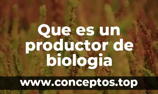 Que es un productor de biologia