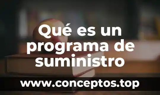 Qué es un programa de suministro