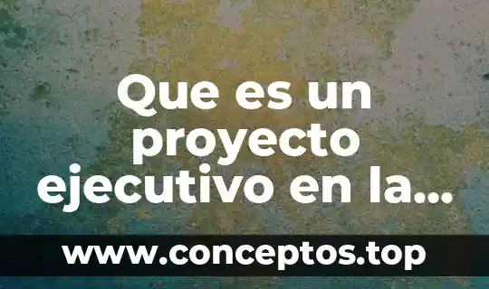 Que es un proyecto ejecutivo en la auditoria