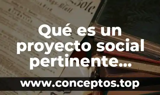 Que es la definicion del problema y el análisis 5 Qué es un proyecto social pertinente definición