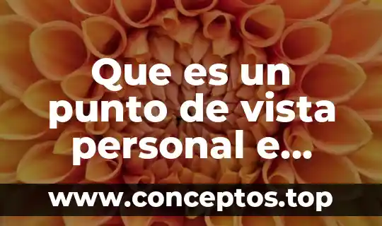 Que es un punto de vista personal e impersonal