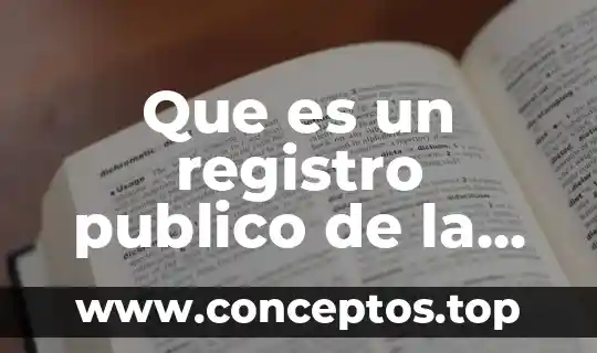 Qué es un nombre público 4 Que es un registro publico de la propiedad