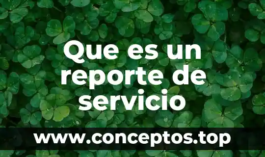 Que es un reporte de servicio