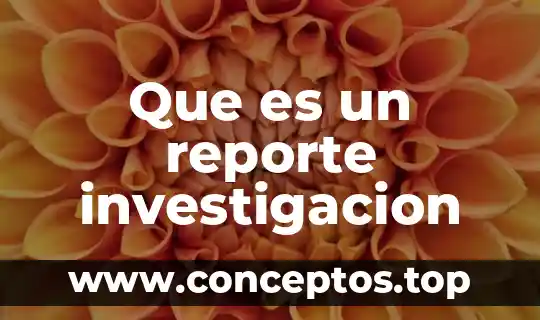 Que es un reporte investigacion