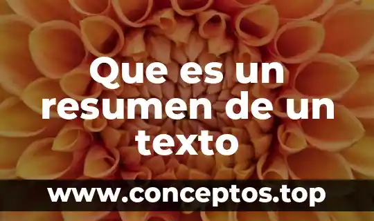 Que es un resumen de un texto