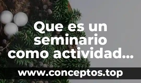 Que es un seminario como actividad académica