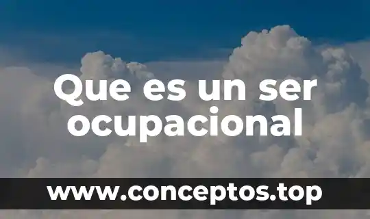 Que es un ser ocupacional