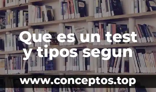 Que es un test y tipos segun
