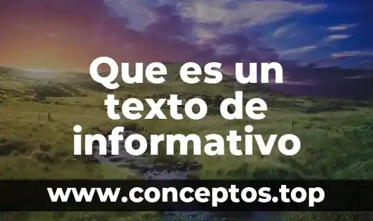 Que es un texto de informativo