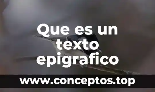 Que es un texto epigrafico