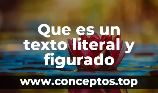 Que es un texto literal y figurado