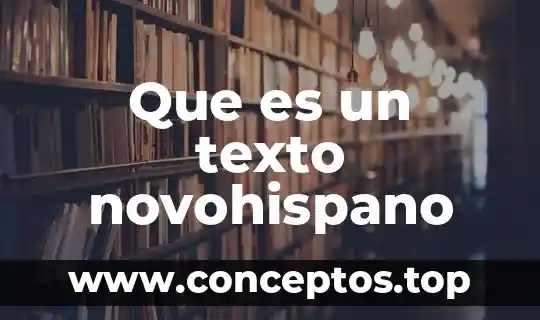 Que es un texto novohispano