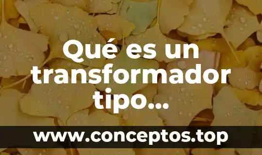 Qué es un transformador tipo transformador