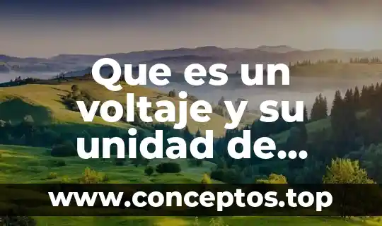 Sistema de medida que es 3 Que es un voltaje y su unidad de medida
