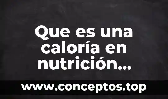 Que es gestión en alimentación y nutrición 3 Que es una caloría en nutrición animal