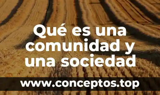 Qué es una comunidad y una sociedad
