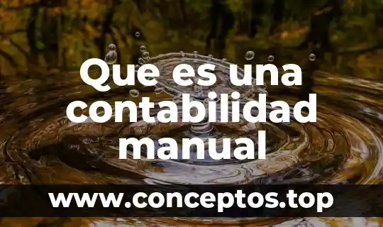 Que es una contabilidad manual